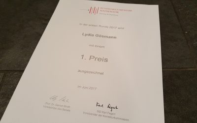 1. Preis beim Bundeswettbewerb Mathematik für Lydia Gösmann