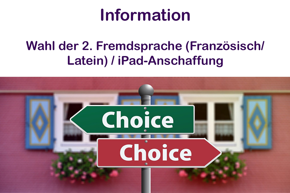 Information Sprachenwahl / iPad Anschaffung
